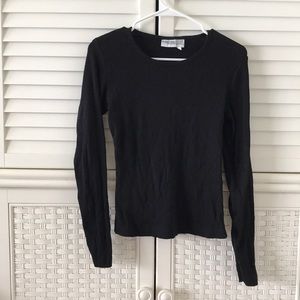Newport News black small ribbed Long Sleeve Top